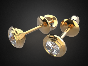 earrings studs gold e4 3d print model Modelo de impresión 3D