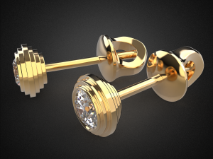 earrings studs gold e4 3d print model Modelo de impresión 3D