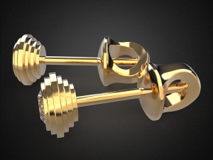 earrings studs gold e4 3d print model Modelo de impresión 3D