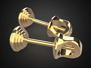 earrings studs gold e4 3d print model Modelo de impresión 3D