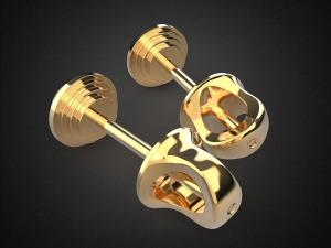 earrings studs gold e4 3d print model Modelo de impresión 3D