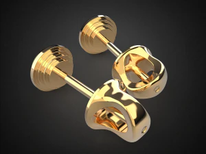 earrings studs gold e4 3d print model 3D Print Model