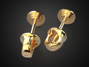 earrings studs gold e4 3d print model Modelo de impresión 3D