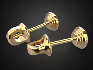 earrings studs gold e4 3d print model Modelo de impresión 3D