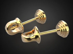 earrings studs gold e4 3d print model 3D Print Model