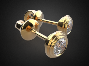 earrings studs gold e4 3d print model Modelo de impresión 3D
