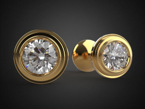 earrings studs gold e4 3d print model Modelo de impresión 3D