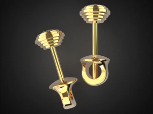earrings studs gold e4 3d print model 3D Print Model