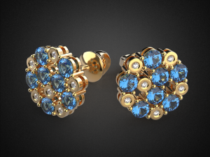 earrings studs gold e5 3d print model Modelo de Impressão 3D