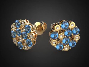 earrings studs gold e5 3d print model 3D Print Model