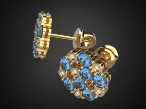 earrings studs gold e5 3d print model Modelo de Impressão 3D