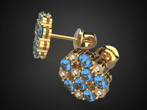 earrings studs gold e5 3d print model 3D Print Model