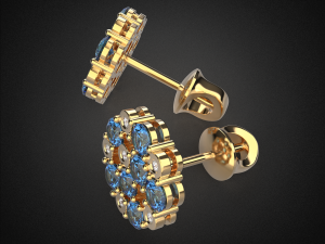 earrings studs gold e5 3d print model Modelo de Impressão 3D