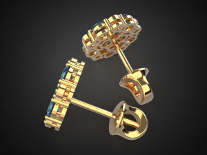earrings studs gold e5 3d print model Modelo de Impressão 3D