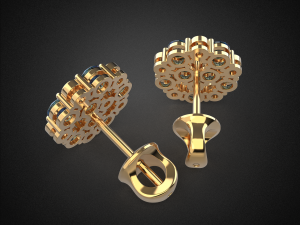 earrings studs gold e5 3d print model Modelo de Impressão 3D
