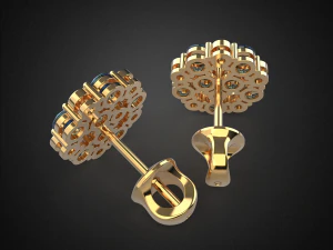 earrings studs gold e5 3d print model 3D Print Model