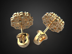 earrings studs gold e5 3d print model Modelo de Impressão 3D