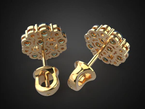 earrings studs gold e5 3d print model 3D Print Model