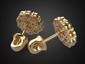 earrings studs gold e5 3d print model Modelo de Impressão 3D