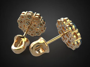 earrings studs gold e5 3d print model 3D Print Model