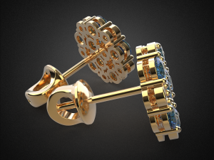 earrings studs gold e5 3d print model Modelo de Impressão 3D