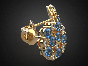 earrings studs gold e5 3d print model Modelo de Impressão 3D