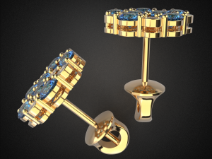 earrings studs gold e5 3d print model Modelo de Impressão 3D