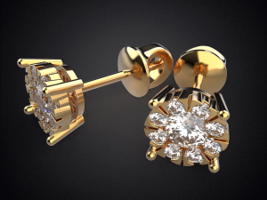 earrings studs gold e6 3d print model 3D Print Model