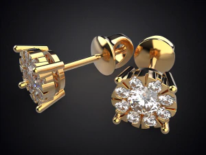 earrings studs gold e6 3d print model 3D Print Model