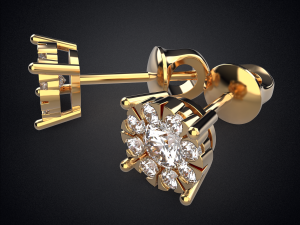 earrings studs gold e6 3d print model 3D Print Model