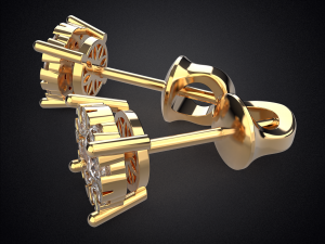 earrings studs gold e6 3d print model 3D Print Model