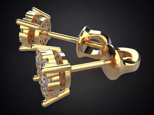 earrings studs gold e6 3d print model 3D Print Model