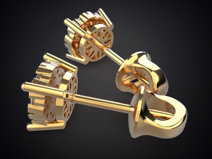 earrings studs gold e6 3d print model 3D Print Model
