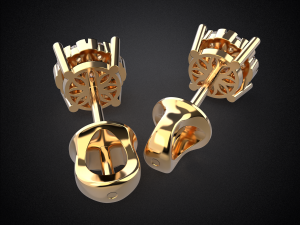 earrings studs gold e6 3d print model 3D Print Model