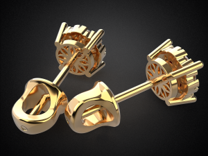 earrings studs gold e6 3d print model 3D Print Model
