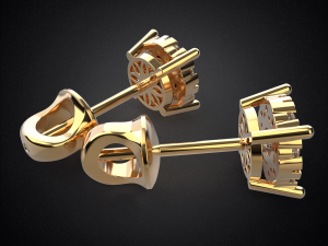 earrings studs gold e6 3d print model 3D Print Model