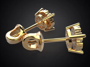 earrings studs gold e6 3d print model 3D Print Model
