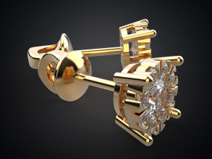 earrings studs gold e6 3d print model 3D Print Model