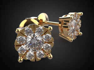 earrings studs gold e6 3d print model 3D Print Model