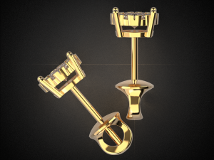 earrings studs gold e6 3d print model 3D Print Model
