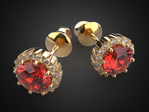 earrings studs gold e7 3d print model Modelo de Impressão 3D