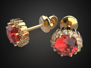 earrings studs gold e7 3d print model Modelo de Impressão 3D