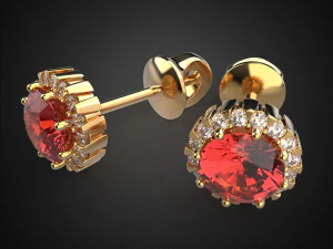 earrings studs gold e7 3d print model 3D Print Model
