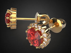 earrings studs gold e7 3d print model Modelo de Impressão 3D