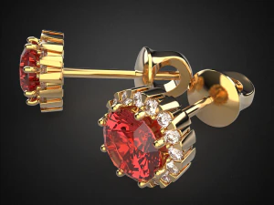 earrings studs gold e7 3d print model 3D Print Model