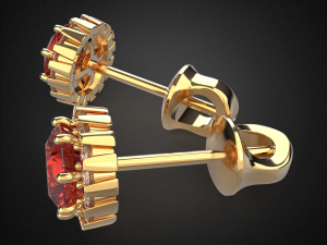 earrings studs gold e7 3d print model Modelo de Impressão 3D