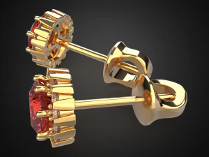 earrings studs gold e7 3d print model 3D Print Model