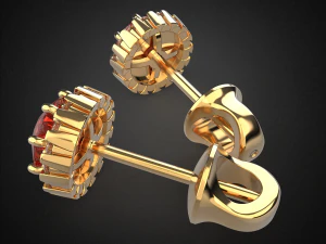 earrings studs gold e7 3d print model 3D Print Model
