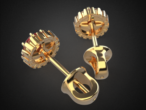 earrings studs gold e7 3d print model Modelo de Impressão 3D