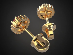 earrings studs gold e7 3d print model 3D Print Model